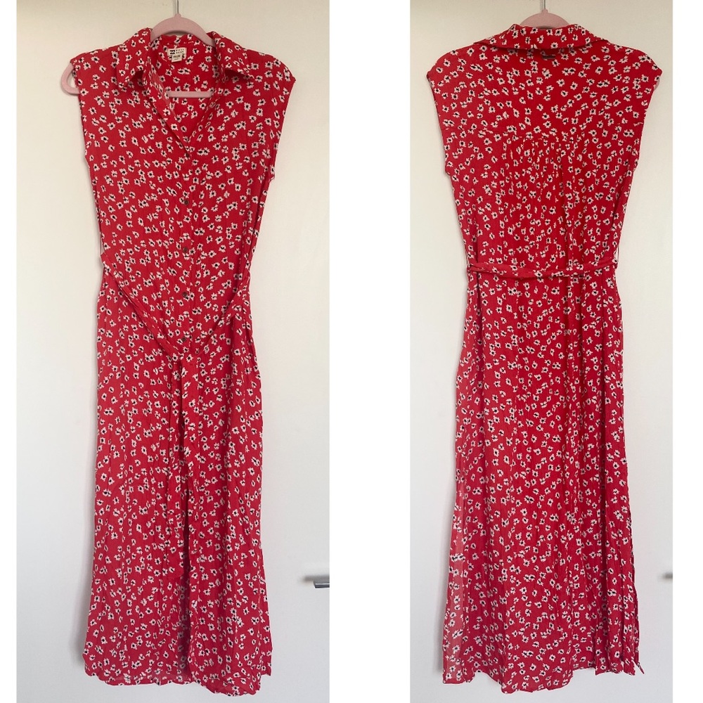 Billabong Red Floral Midi Dress - Picture 3 of 13